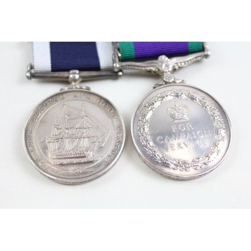 219 - ERII Mounted Royal Navy Medal Pair CSM & Long Service P.H Maxwell A/E A2RN Etc       377999