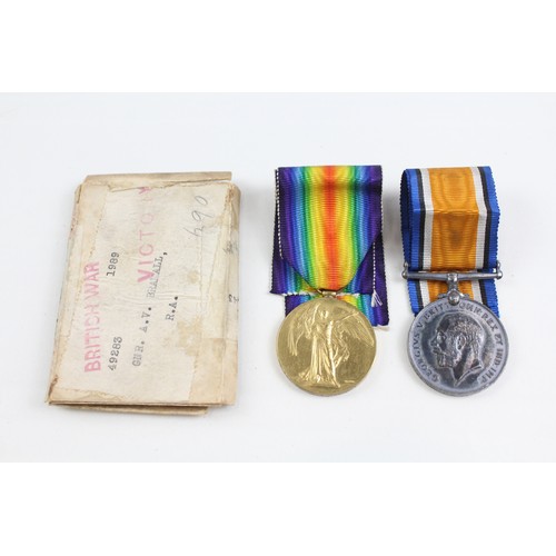 221 - Boxed WW1 Medal Pair 49283 Gnr A.V. Bramall RA       682835