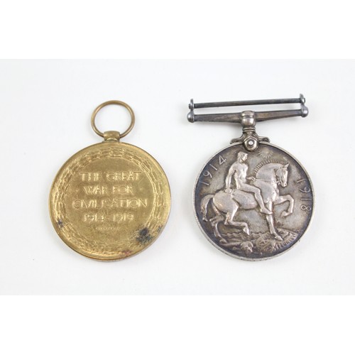 223 - WW1 Medal Pair 2395 Pte P.J Hatton Welsh Regt       682769