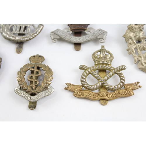 227 - Military Cap Badges Inc Tank Corps, South Staffs, HAC, Etc x 10       682799