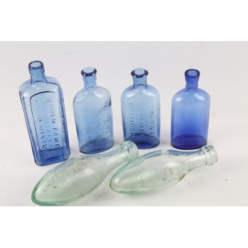 231 - 6 x Glass Vintage Bottles Inc Tun-bridge Wells Cod Bottles, Blue Glass Etc       700469