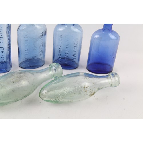 231 - 6 x Glass Vintage Bottles Inc Tun-bridge Wells Cod Bottles, Blue Glass Etc       700469