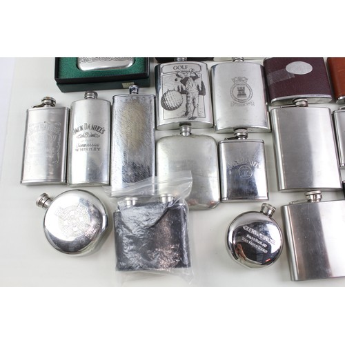 240 - Hip Flasks Assorted Inc Stainless Steel, Modern, Faux Leather Job Lot       638329