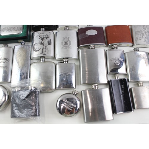 240 - Hip Flasks Assorted Inc Stainless Steel, Modern, Faux Leather Job Lot       638329