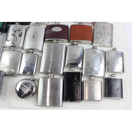 240 - Hip Flasks Assorted Inc Stainless Steel, Modern, Faux Leather Job Lot       638329