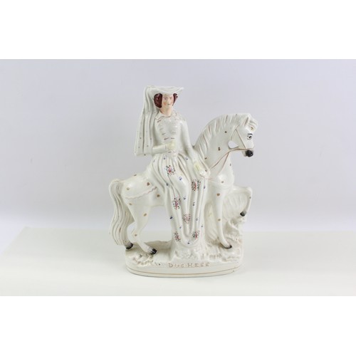 259 - Antique Staffordshire Flat Back Figurine Duchess On Horseback Victorian H - 36cm       441222