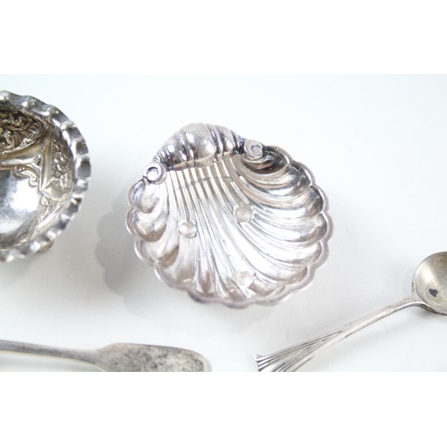 270 - 6 x Antique / Vintage .925 Sterling Silver Salt Dishes & Condiment Spoons (50g)       656873