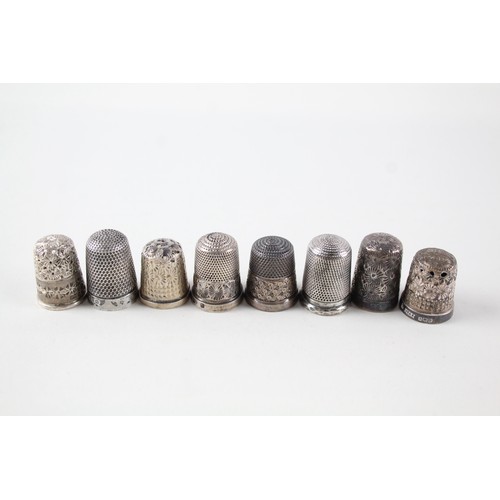 280 - 8 x Antique / Vintage .925 Sterling Silver Thimbles Inc Charles Horner (33g)         656926