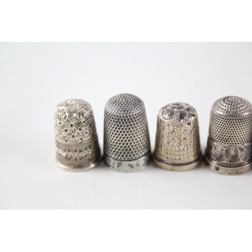 280 - 8 x Antique / Vintage .925 Sterling Silver Thimbles Inc Charles Horner (33g)         656926