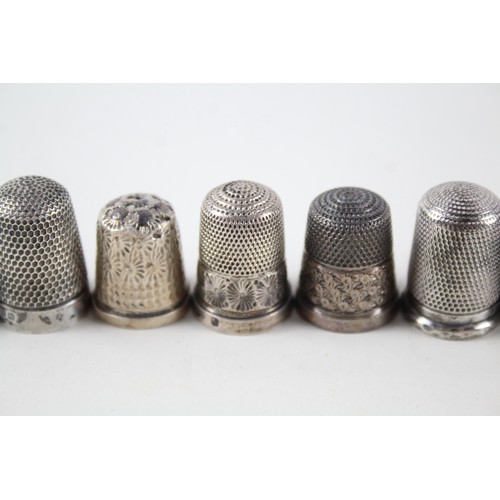 280 - 8 x Antique / Vintage .925 Sterling Silver Thimbles Inc Charles Horner (33g)         656926