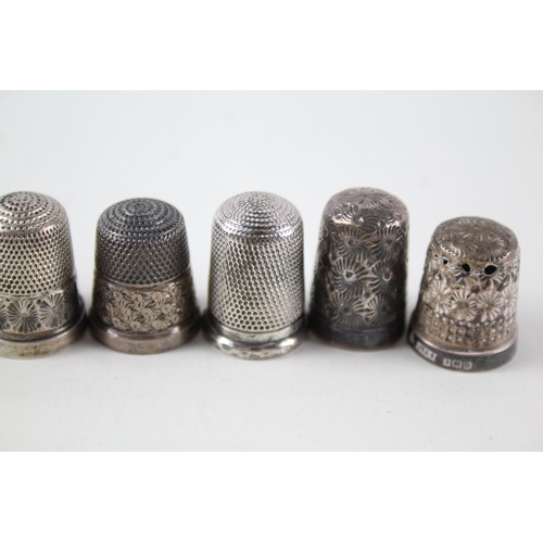 280 - 8 x Antique / Vintage .925 Sterling Silver Thimbles Inc Charles Horner (33g)         656926