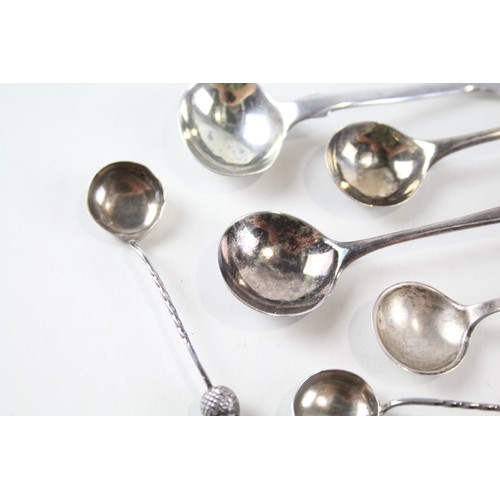 281 - 9 x Antique / Vintage .925 Sterling Silver Condiment Spoons Inc Georgian Etc 51g       656921