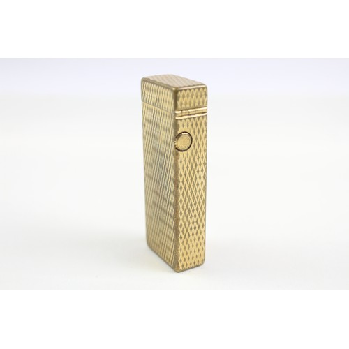 290 - Dunhill Rollagas Pocket Lighter, Vintage Gold Tone Diamond Texture Good Spark        551148