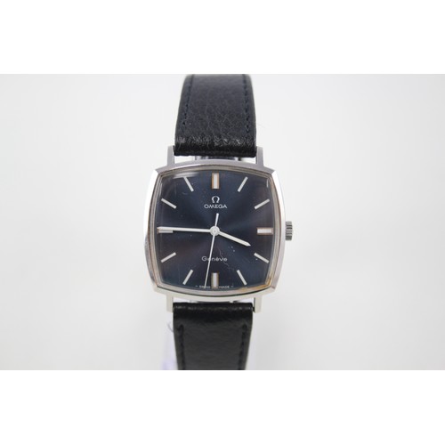 307 - Mens Vintage Omega Geneve Blue Dial Watch Hand-Wind Working        409733