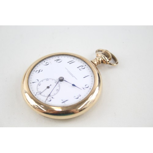 308 - Vintage Rolled Gold Smith Patterson Co Open Face Pocket Watch Hand-Wind Working       2225538