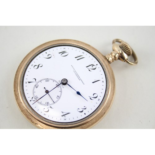 308 - Vintage Rolled Gold Smith Patterson Co Open Face Pocket Watch Hand-Wind Working       2225538