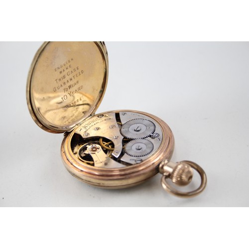 311 - Vintage Rolled Gold Waltham Open Face Pocket Watch Hand-Wind Working        2225535