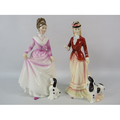 1 - Two Royal Doulton figurines with Dogs, Good Companion HN3608 & Sarah HN3384. 8.5