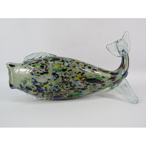 11 - Large murano style art glass fish, 13.5