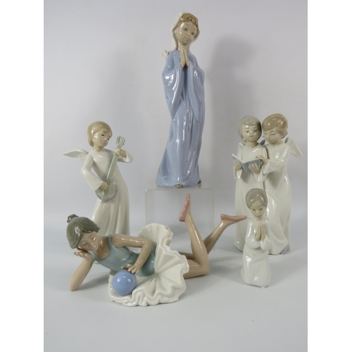 12 - Selection of Nao figurines, Angels, Ballet dancer etc.