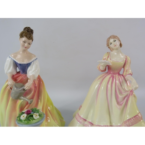 4 - Two Royal Doulton figurines Alexandra HN3286 & Yours Forever HN3354, the tallest measures 8.5