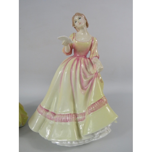 4 - Two Royal Doulton figurines Alexandra HN3286 & Yours Forever HN3354, the tallest measures 8.5