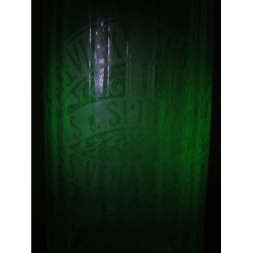 9 - Vintage French Uranium glass soda syphon, 12.5