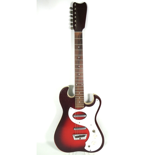 2007 - Vintage Silvertone Sunburst 1457 in Red Sparkle Finish and cream textured edge to body. Some Minor e... 