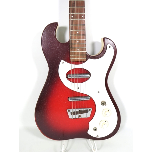 2007 - Vintage Silvertone Sunburst 1457 in Red Sparkle Finish and cream textured edge to body. Some Minor e... 