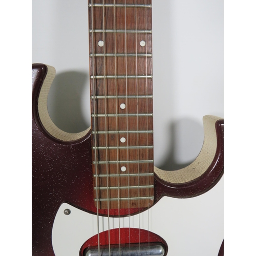 2007 - Vintage Silvertone Sunburst 1457 in Red Sparkle Finish and cream textured edge to body. Some Minor e... 