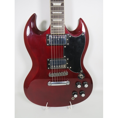 2011 - Stretton Payne SG style Electric Guitar. Finished in Red Wine Body, MOP inserts to fretboard, Very l... 