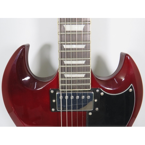 2011 - Stretton Payne SG style Electric Guitar. Finished in Red Wine Body, MOP inserts to fretboard, Very l... 