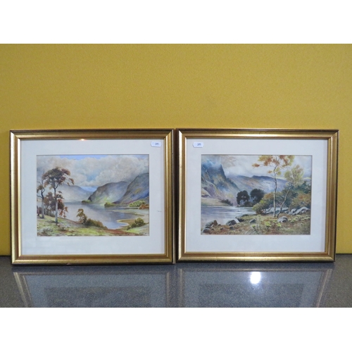 395 - Pair of Burt Attwood signed watercolour paintings of landscapes in matching frames dated 1925 & 26 ,... 