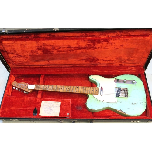 2001 - Copy of a 1960's era Fender Telecaster in aged Surf Green, with lots of superficial  wear, some wear... 