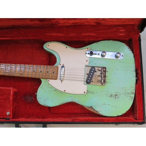 2001 - Copy of a 1960's era Fender Telecaster in aged Surf Green, with lots of superficial  wear, some wear... 