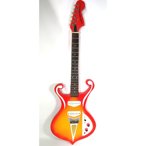 2025 - Solid Bodied Six String 'Music Man' Electric Guitar  in fair condition with light wear . .  41 inche... 