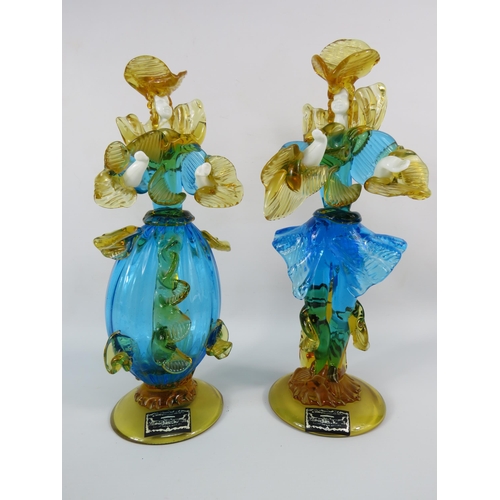 34 - Large handmade Venetian glass Toffolo figurines, 12