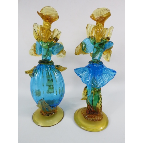 34 - Large handmade Venetian glass Toffolo figurines, 12