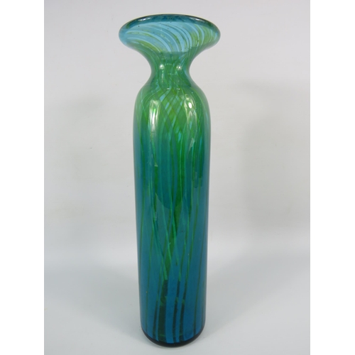 36 - 1970s believed to by a Micheal Harris Mdina tall art glass vase, 12