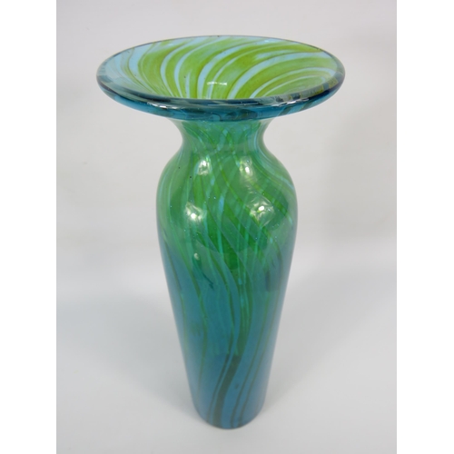 36 - 1970s believed to by a Micheal Harris Mdina tall art glass vase, 12