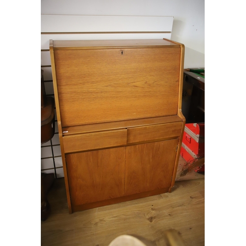 1285 - Remploy Mid 20th Century Teak Bureau in good order. Measures approx H:42 x W:30 x D:16 Inches. See p... 