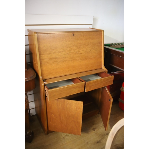 1285 - Remploy Mid 20th Century Teak Bureau in good order. Measures approx H:42 x W:30 x D:16 Inches. See p... 