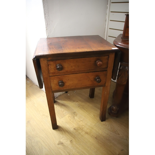 1286 - Mixed lot to include a Victorian style Mirror backed Dresser plus smaller Drop leaf table with twin ... 