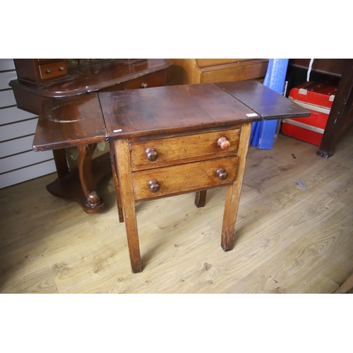 1286 - Mixed lot to include a Victorian style Mirror backed Dresser plus smaller Drop leaf table with twin ... 