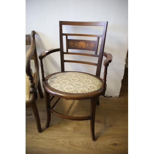 1288 - Two Edwardian Era Parlour or Dressing chairs. Both in good condition. See photos.