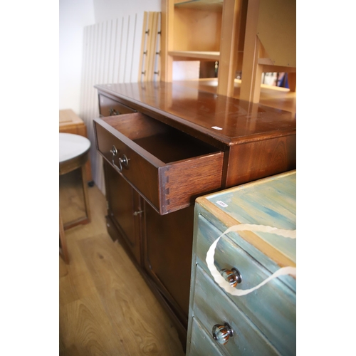 1291 - Well made dark wood sideboard which measures approx H:34 x W:39 x D:15 Inches plus an Edwardian Era ... 