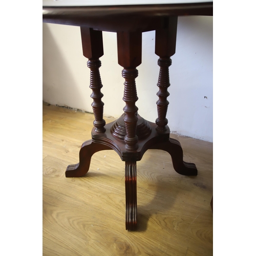 1295 - Mixed lot to include and Circular topped Table, a Folding Cake servier plus a Mahogany Commode which... 