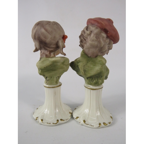 54 - Two small Capodimote signed porcelain busts, 5