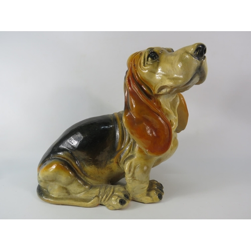 77 - Large vintage basset hound dog sculpture, 13.5