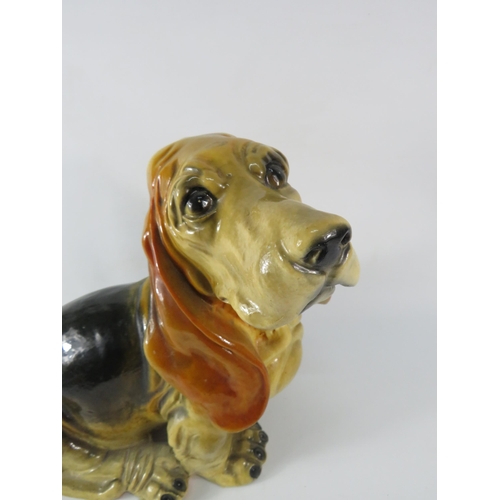 77 - Large vintage basset hound dog sculpture, 13.5